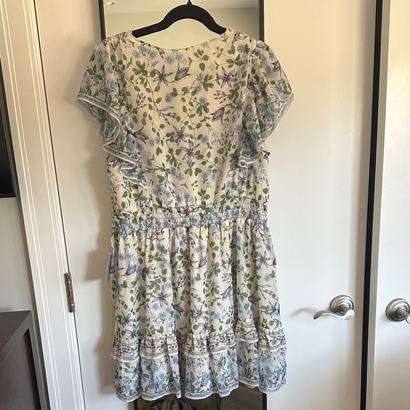 Max Studio Floral Dress with Blue and Green Accents - Picture 4 of 5